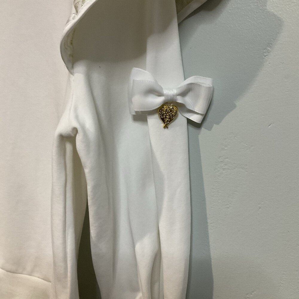 Angels Face Girl’s White Tracksuit Ruffle Long Sleeves Size 6-7 Y Cotton Outfit - Picture 3 of 13
